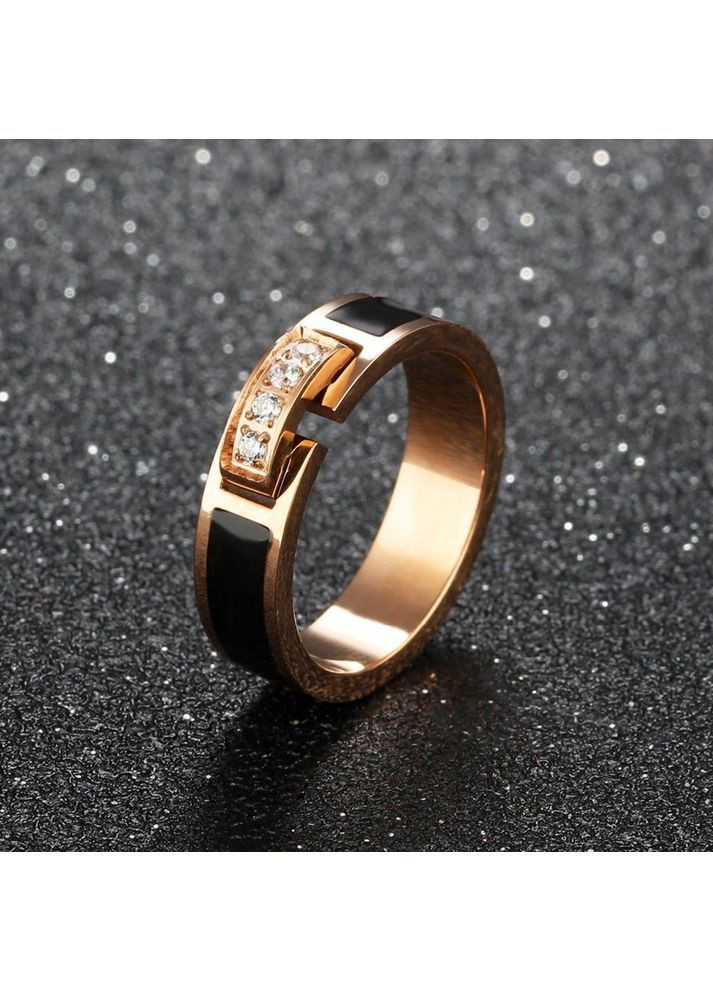 Кольцо женское золотистое с кристаллами No Brand Кільце жіноче з каменем (373082030)