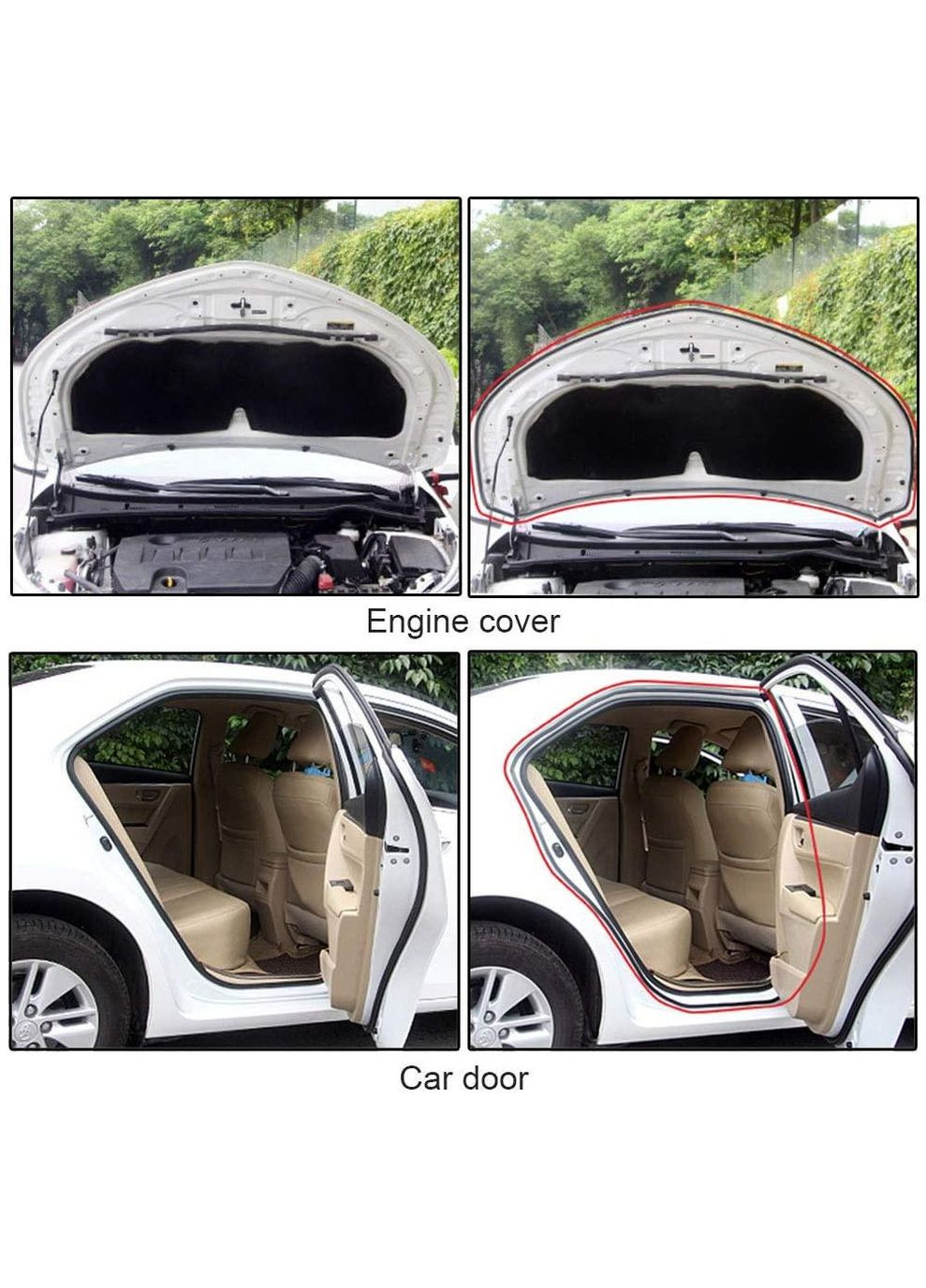 Универсальный уплотнитель для автомобильной двери type B (B – образная прокладка двери автомобиля) No Brand (362669670)