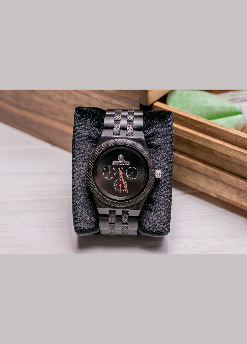 Коробочка для годинників зі скляною кришкою з ящиком 4 EcoWalnut (295266104)