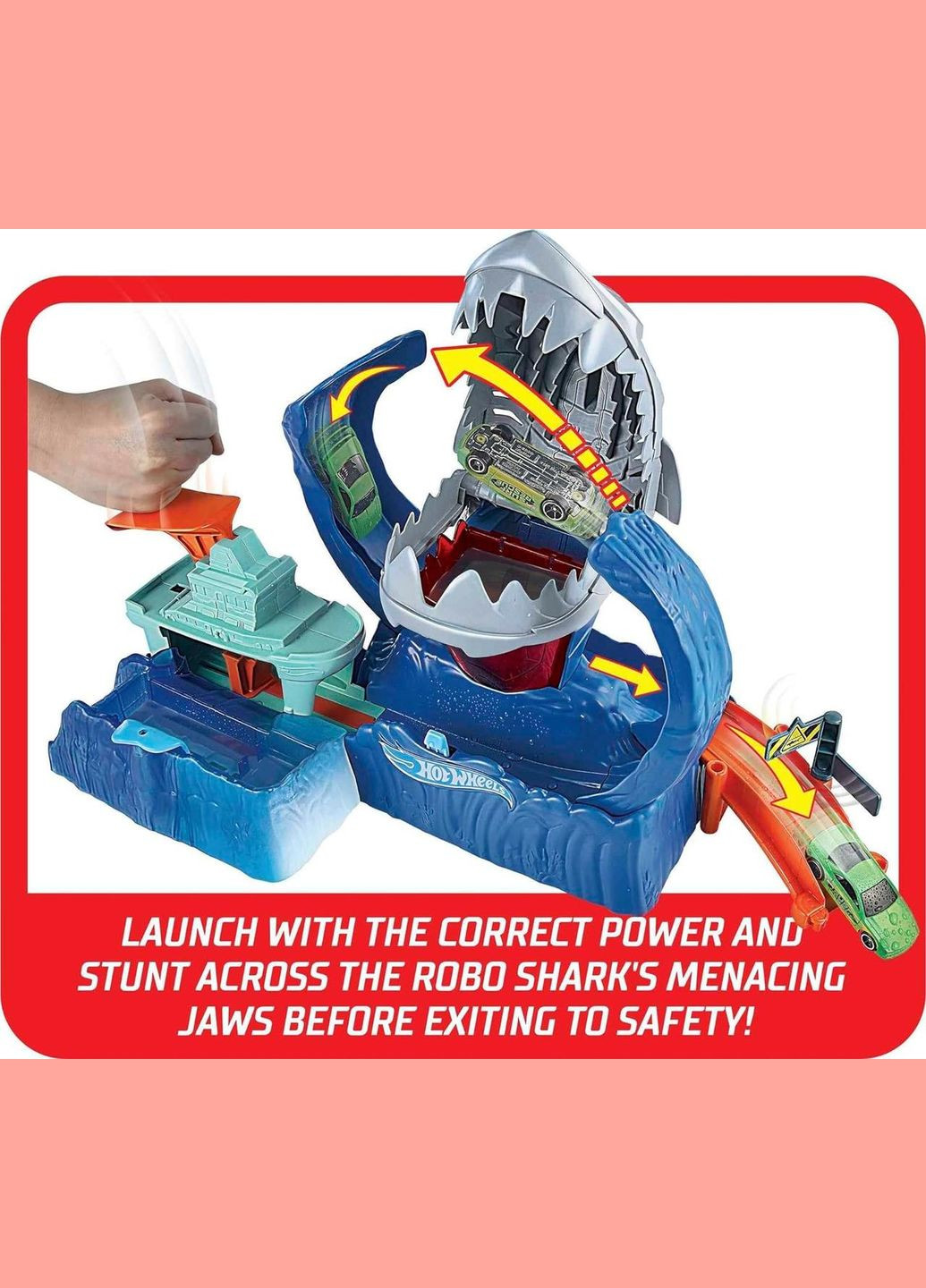 Ігровий набір Hot Wheels City Color Changing Robot Shark Play Хот Вілс Голодна Акуларобот Mattel (282964499)