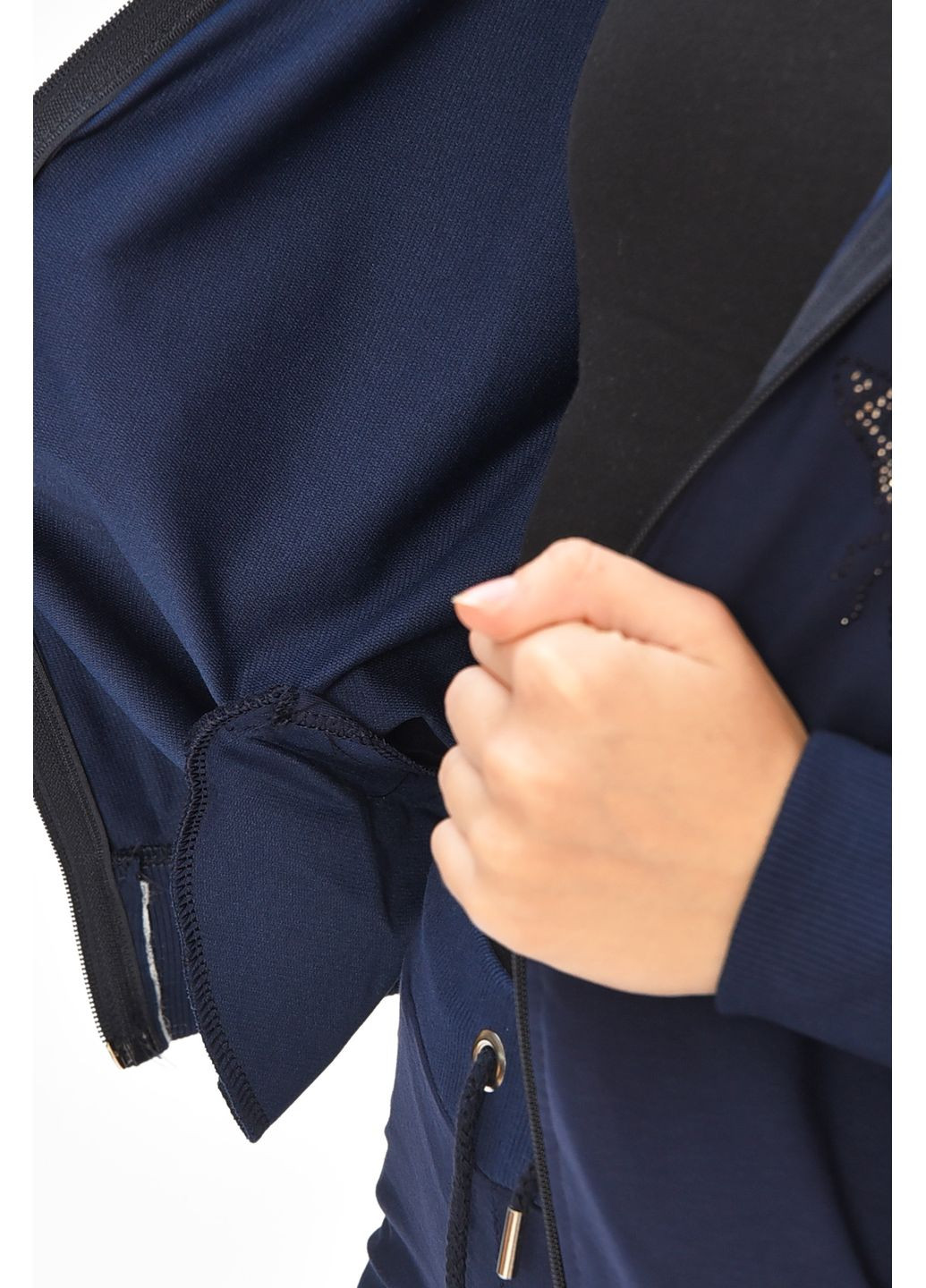 Темно-синий демисезонный спортивный костюм подростковый для девочки тёмно-синего цвета брючный Let's Shop