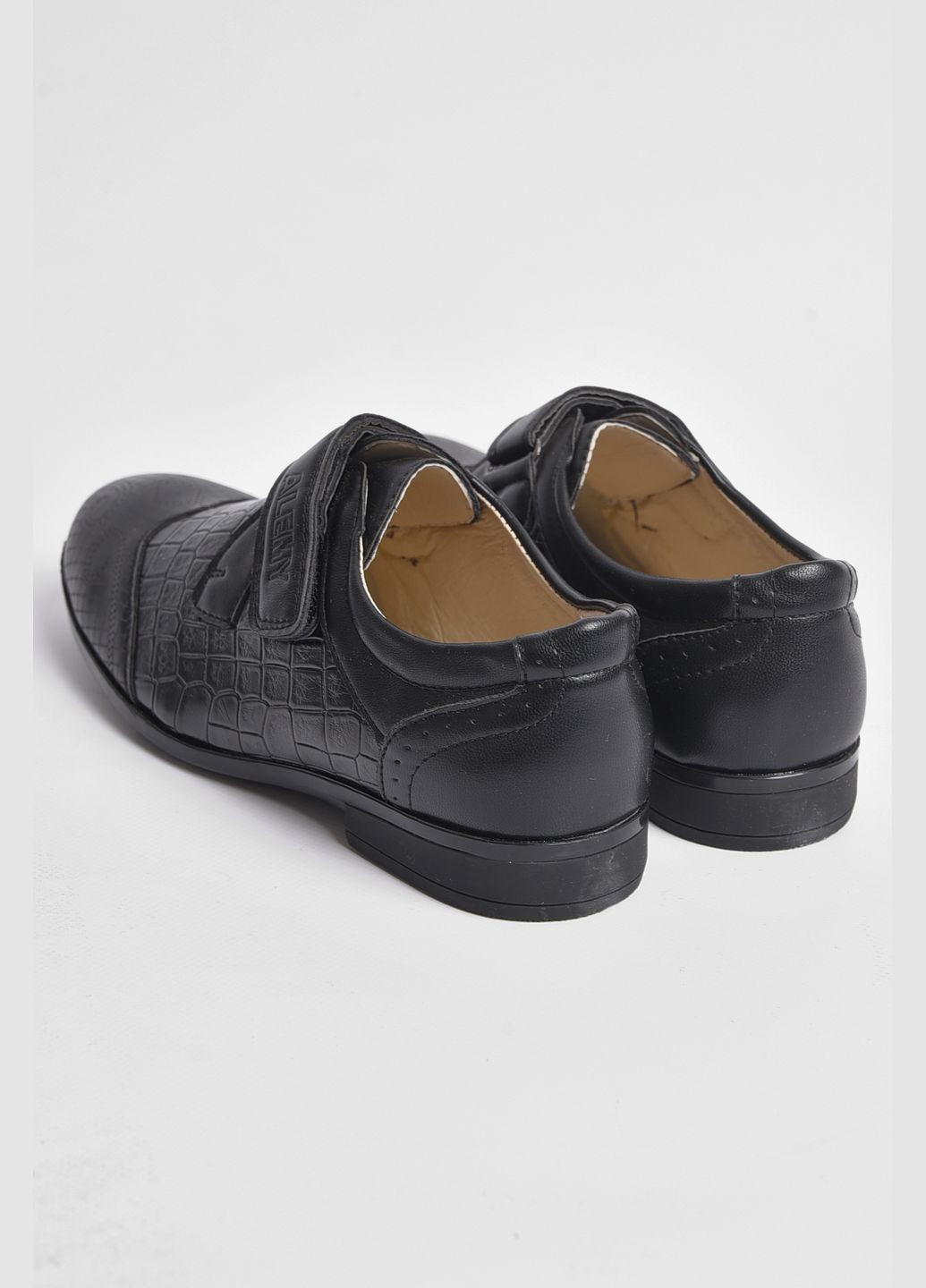 Коричневые туфли детские для мальчика коричневого цвета без шнурков Let's Shop