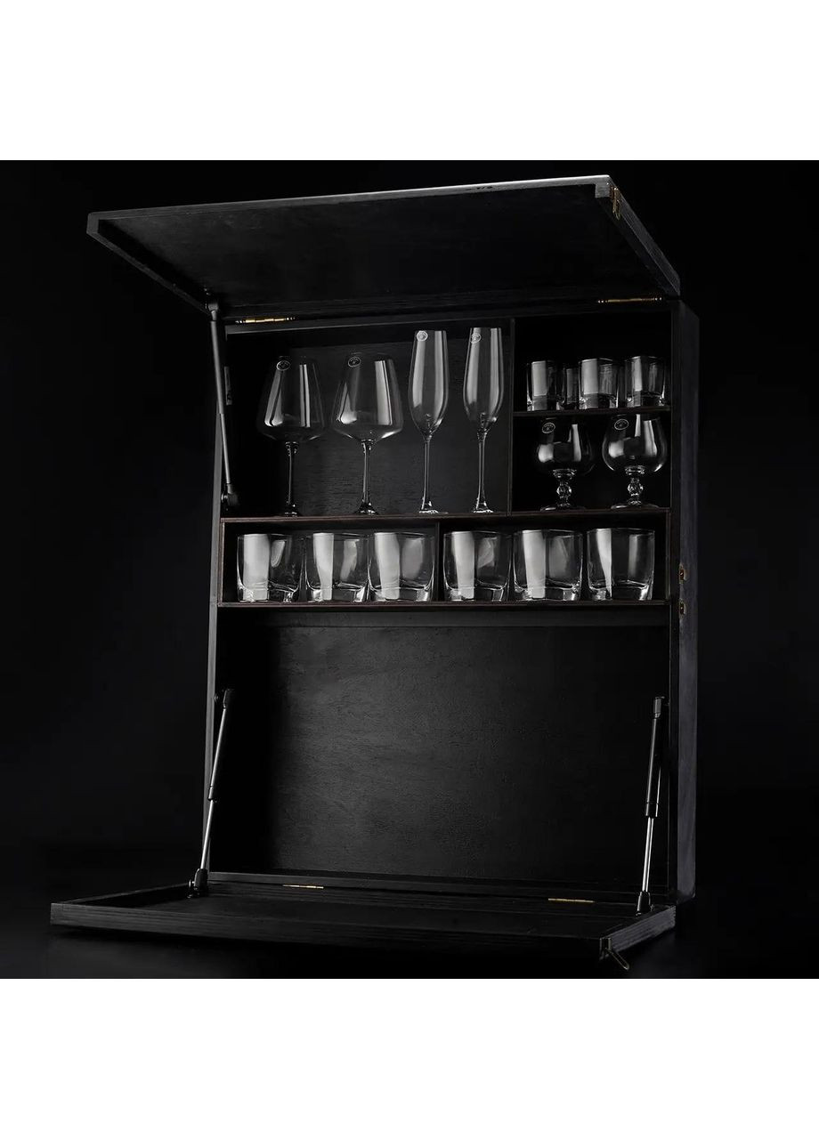 Бар на стіну з склянками для 6 персон у стильній коробці No Brand (365654960)