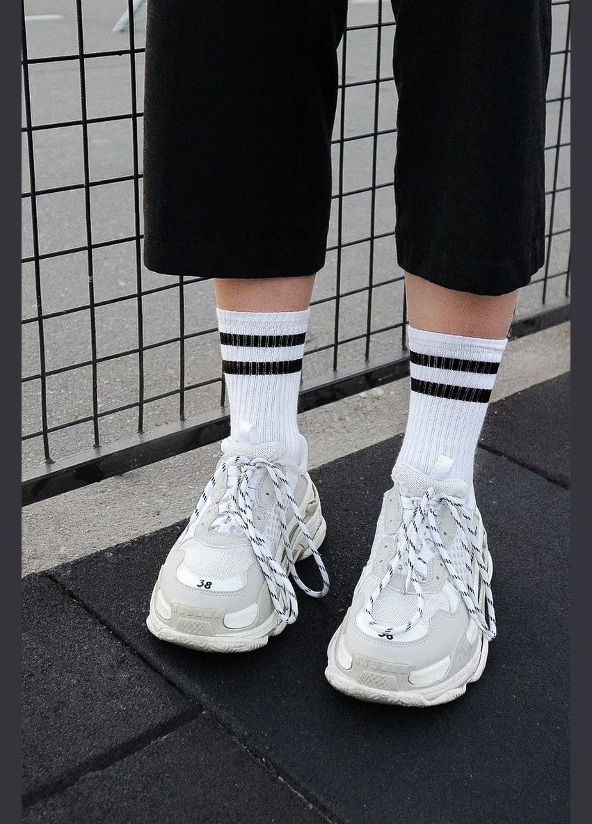 Бавовняні шкарпетки з чорними смужками SOX 92 white (280937627)