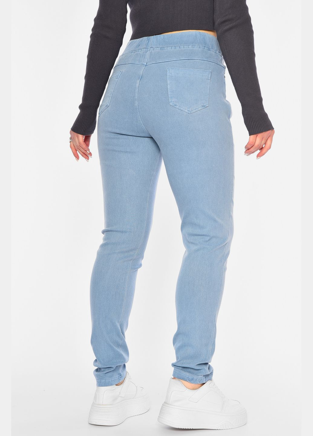 Джинси жіночі напівбатальні звужені блакитного кольору. Let's Shop - (311280708)
