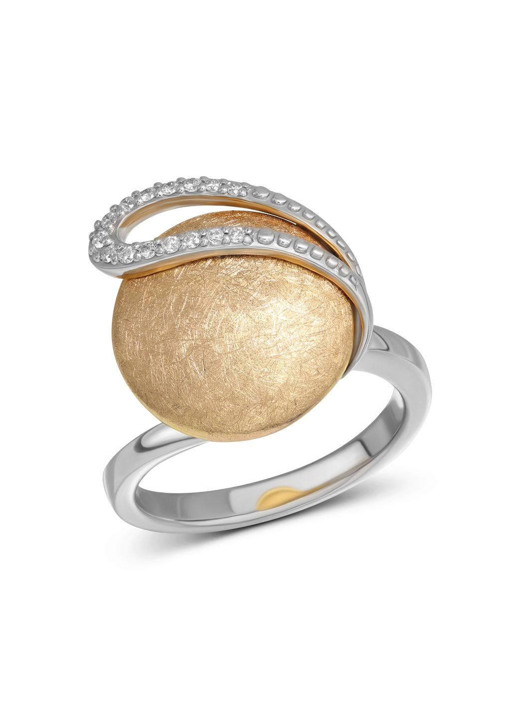 Кольцо с бриллиантами в комбинации белого и розового золота 1-008 745 Zarina (333834353)