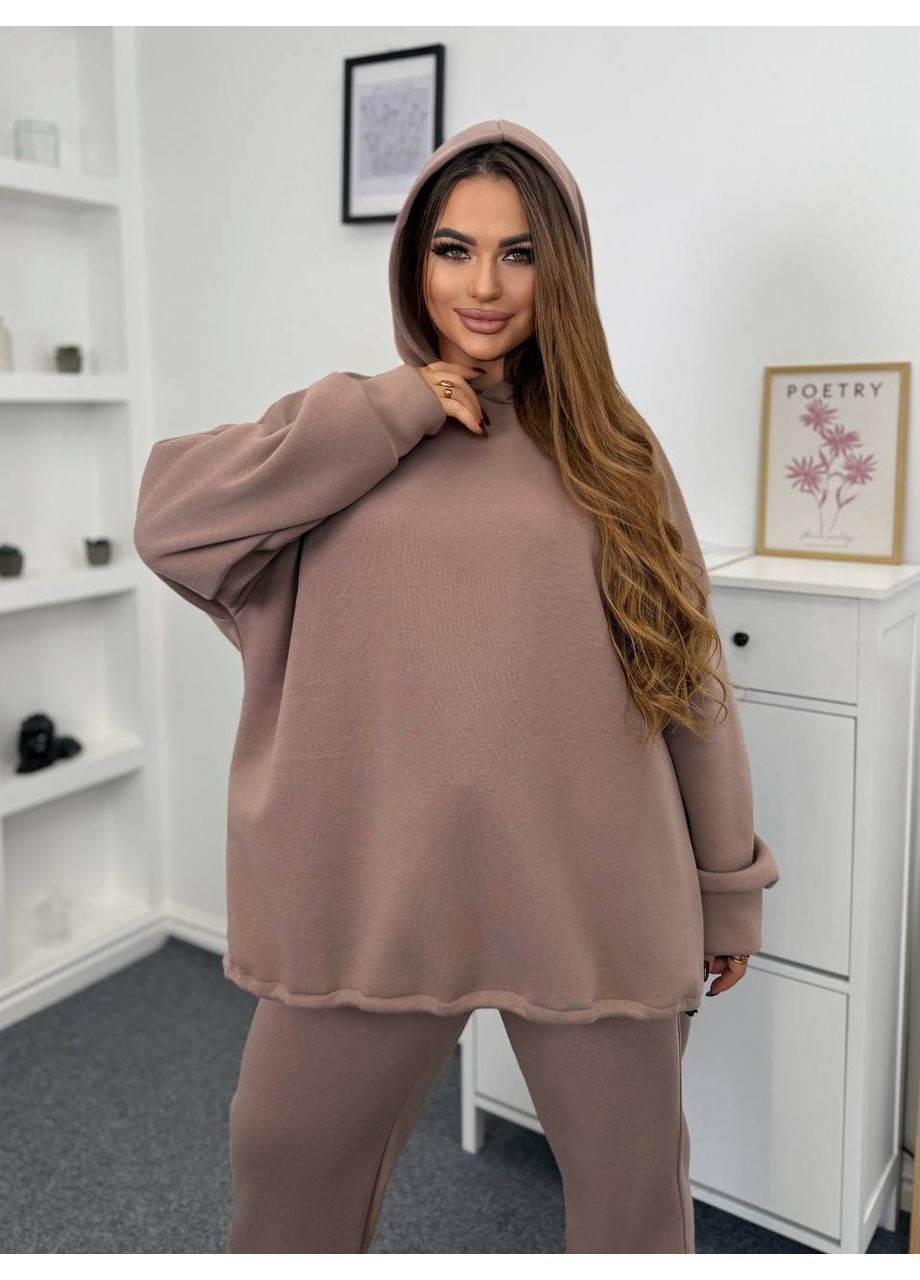 Стильний теплий костюм із худі та штанами-джогерами No Brand (366018286)