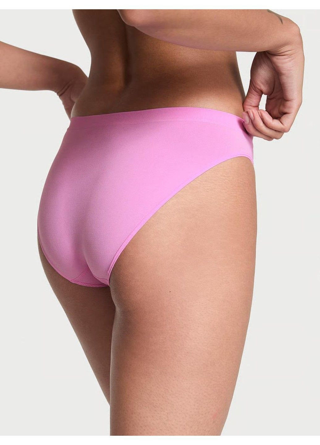 Трусики-бікіні жіночі з мікрофібри Seamless Bikini Panty рожеві Victoria's Secret (365686085)