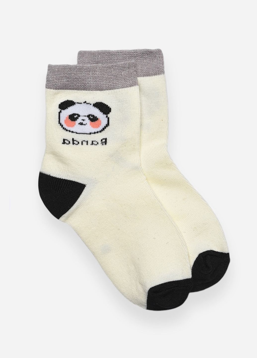 Шкарпетки дитячі демісезонні молочного кольору з малюнком Let's Shop (314818144)