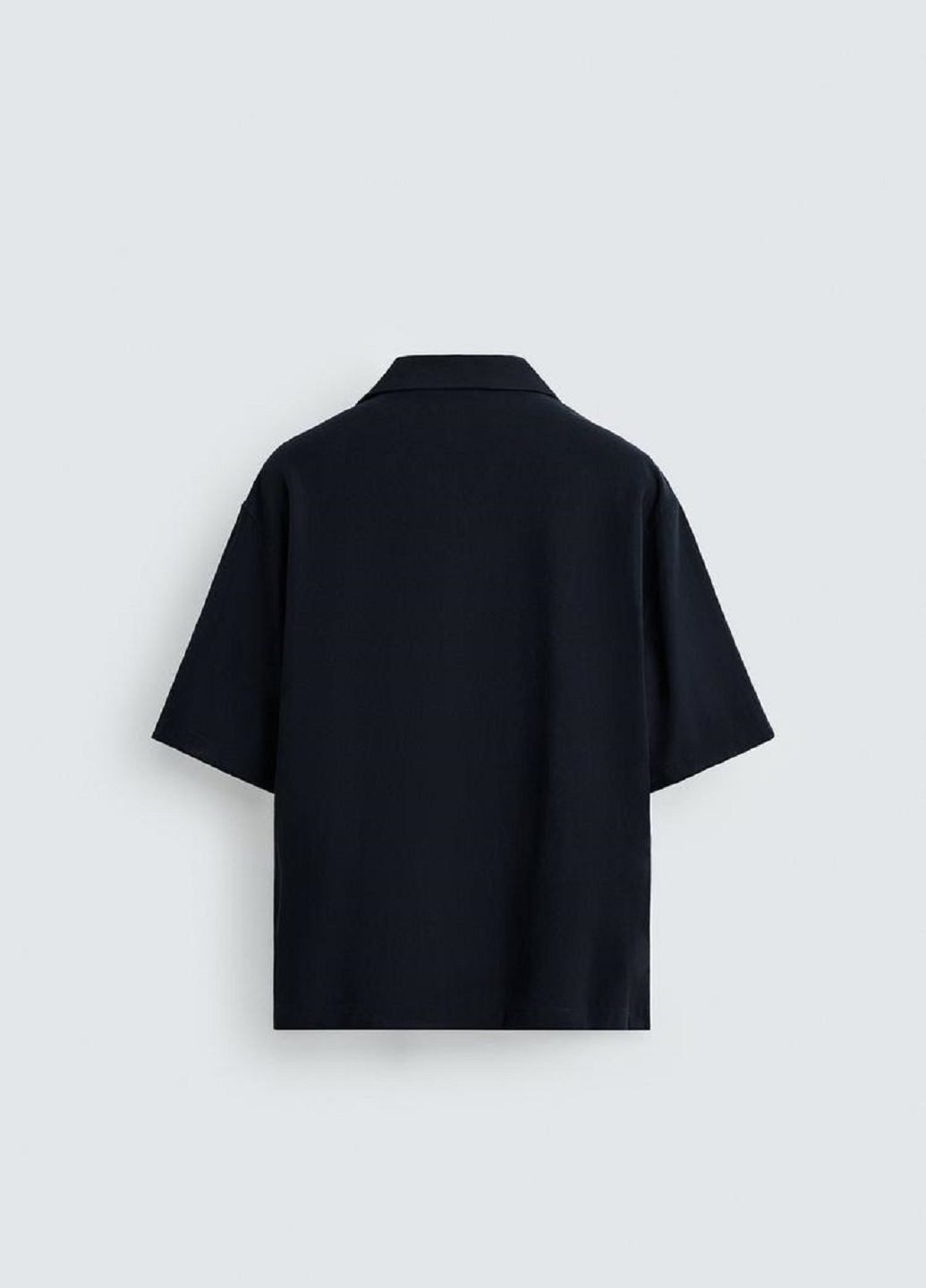 Темно-синяя рубашка однотонная Zara