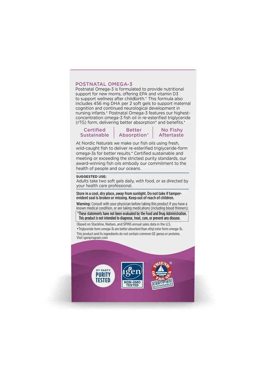 Postnatal Omega-3 - 60 softgels Nordic Naturals (369396487)