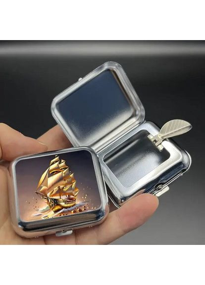 Міні-попільничка із неіржавкої сталі портативна кишенькова попільничка для цигарок із зображенням Вітрильник No Brand (306433251)