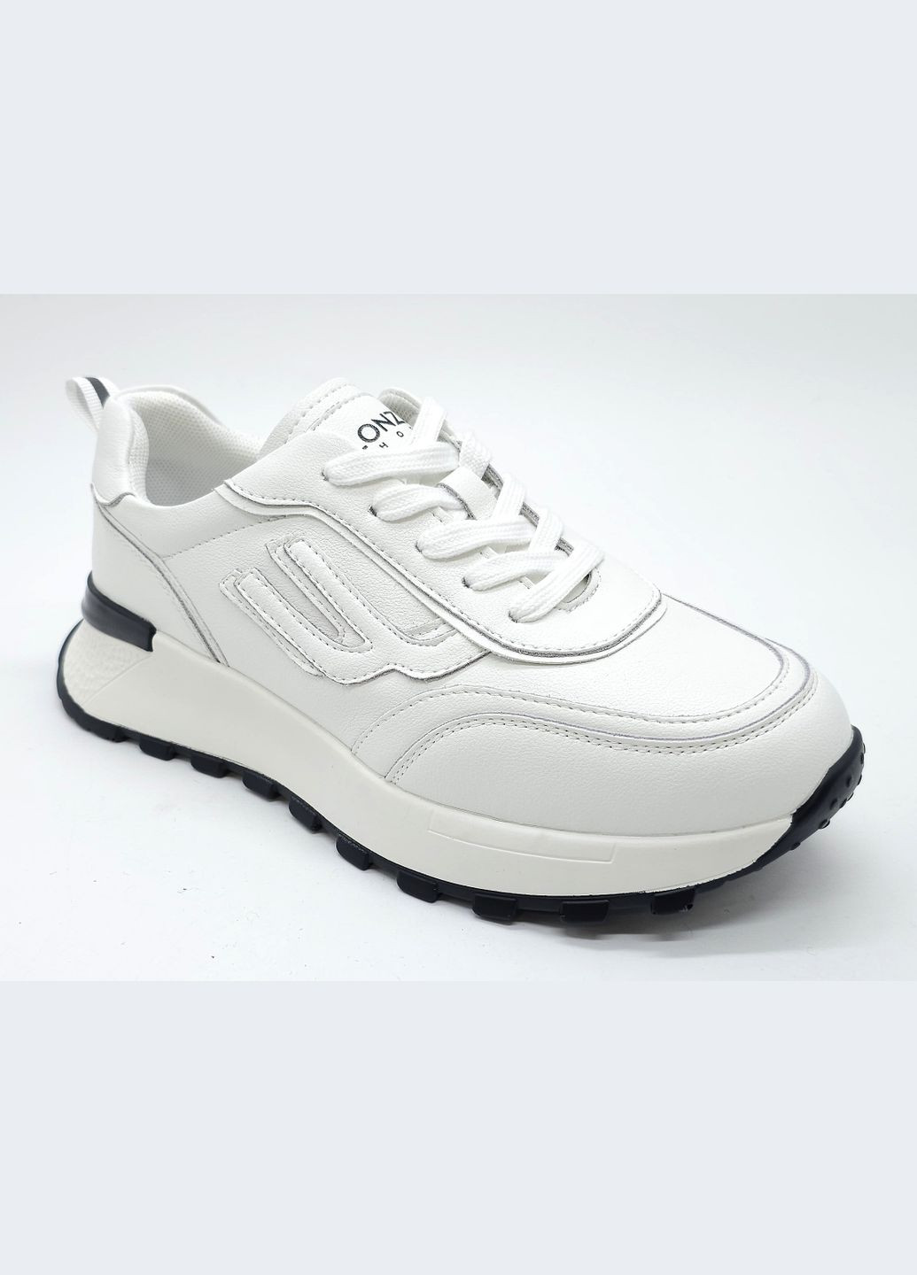Белые всесезонные женские кроссовки белые кожаные l-19-13 23 см (р) Lonza