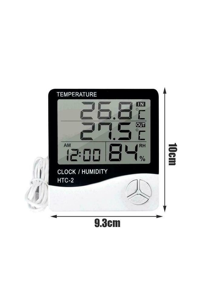 Годинник-метеостанція HTC-2 Гігрометр термометр годинник будильник календар H&H (297331624)