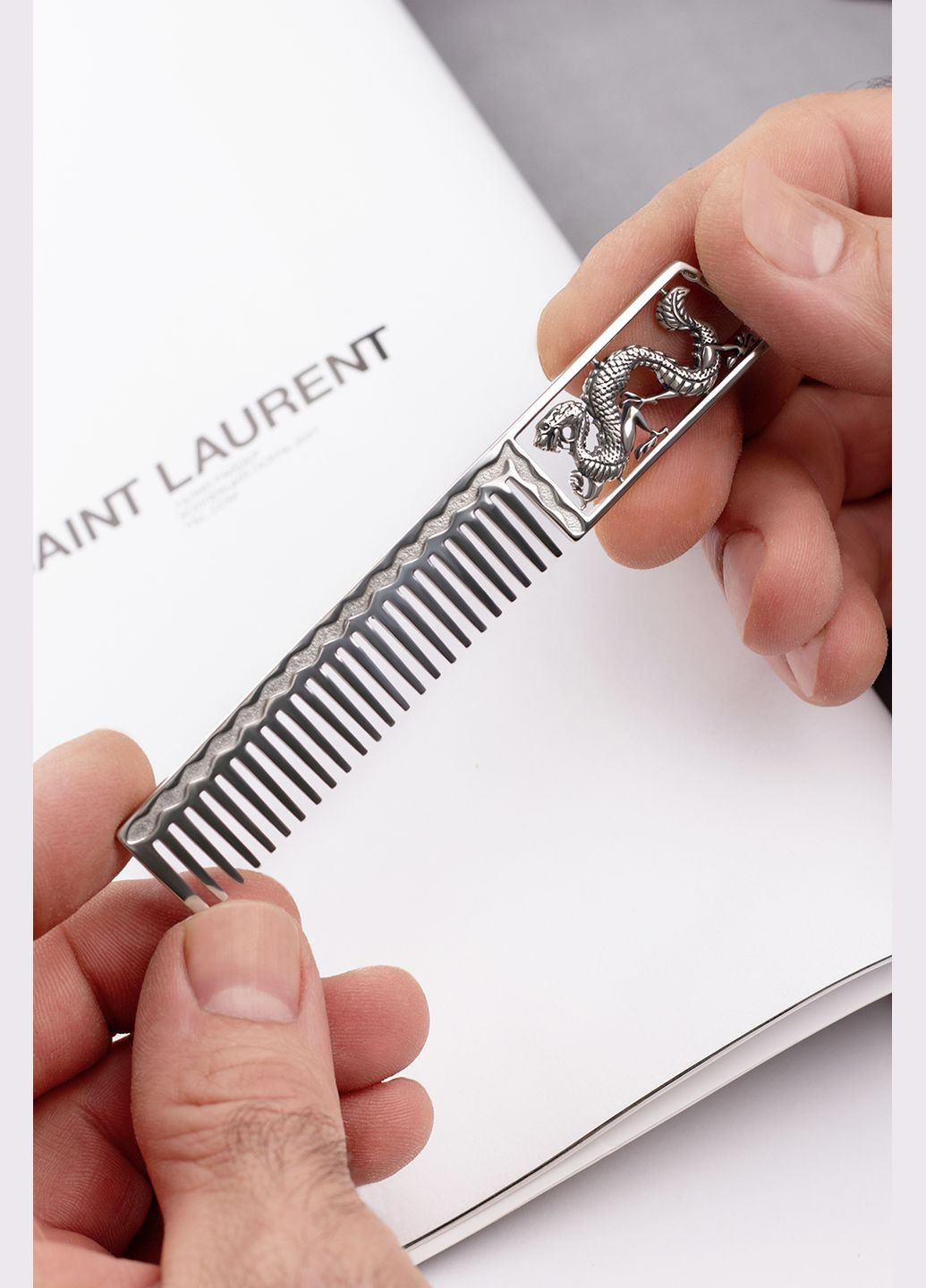 Серебряная расчёска Дракон (9301) IRIJ (340334147)