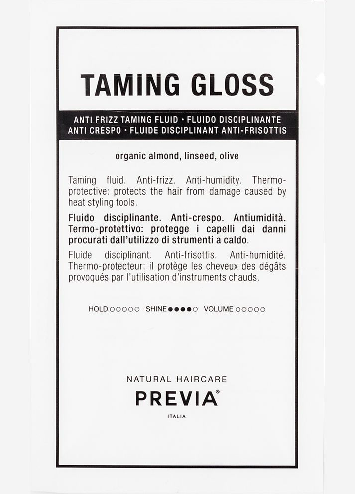 Укрощающий несмываемый блеск ALMOND&LINSEED OIL 5 мл Previa (336918083)