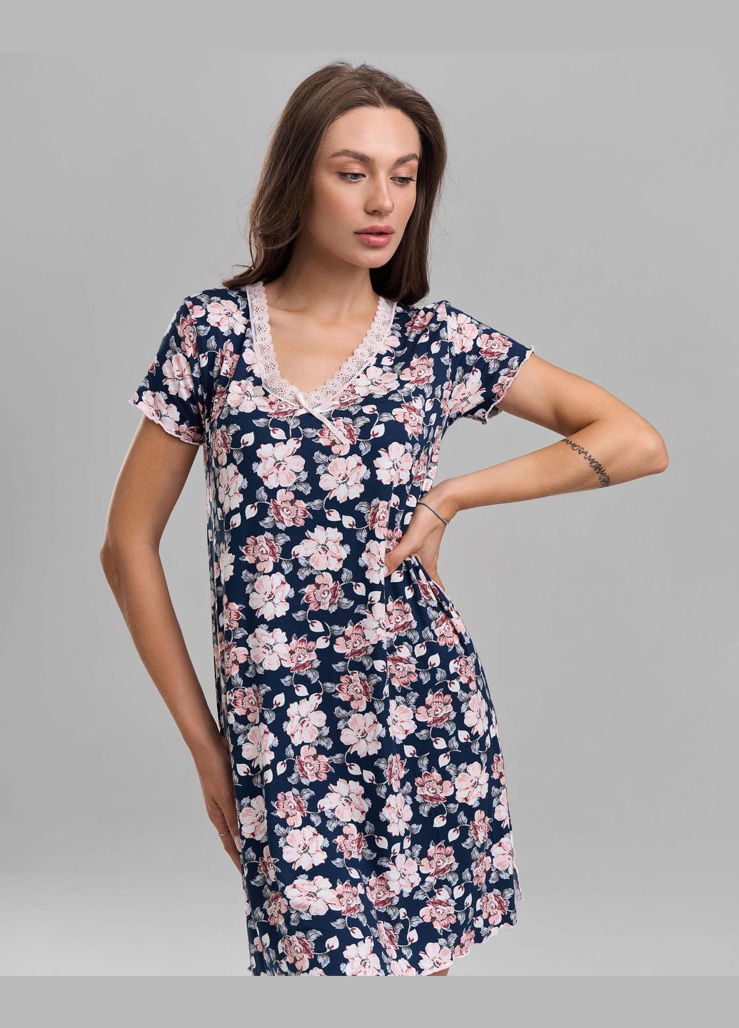 Жіноча сорочка з квітковим принтом Nicoletta (282596293)