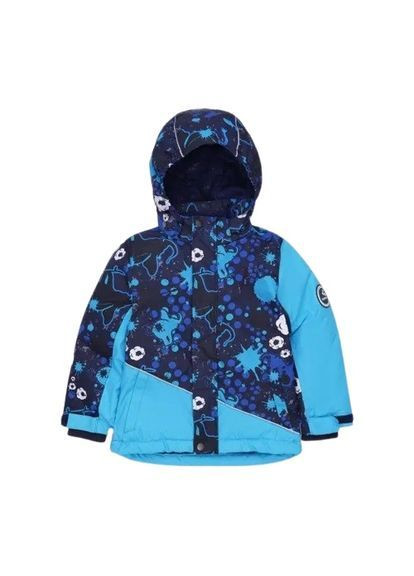 Темно-синяя куртка зимняя alex 1, р.152, темно-синий с принтом/светло-синий () Huppa 17800130-14586-152