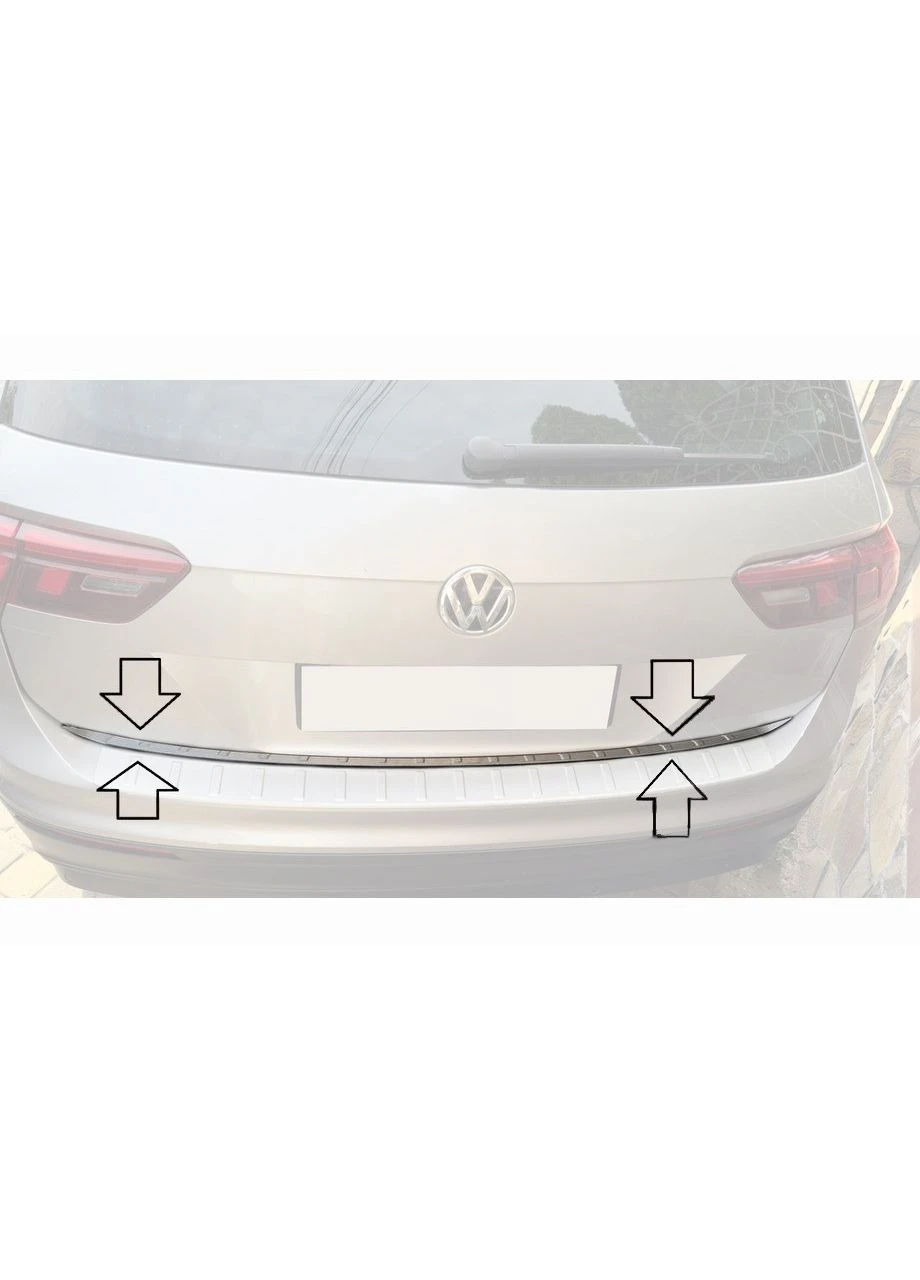 Кромка багажника (нерж) Carmos - Турецкая сталь для Volkswagen Tiguan 2016-2023 гг No Brand (392191894)