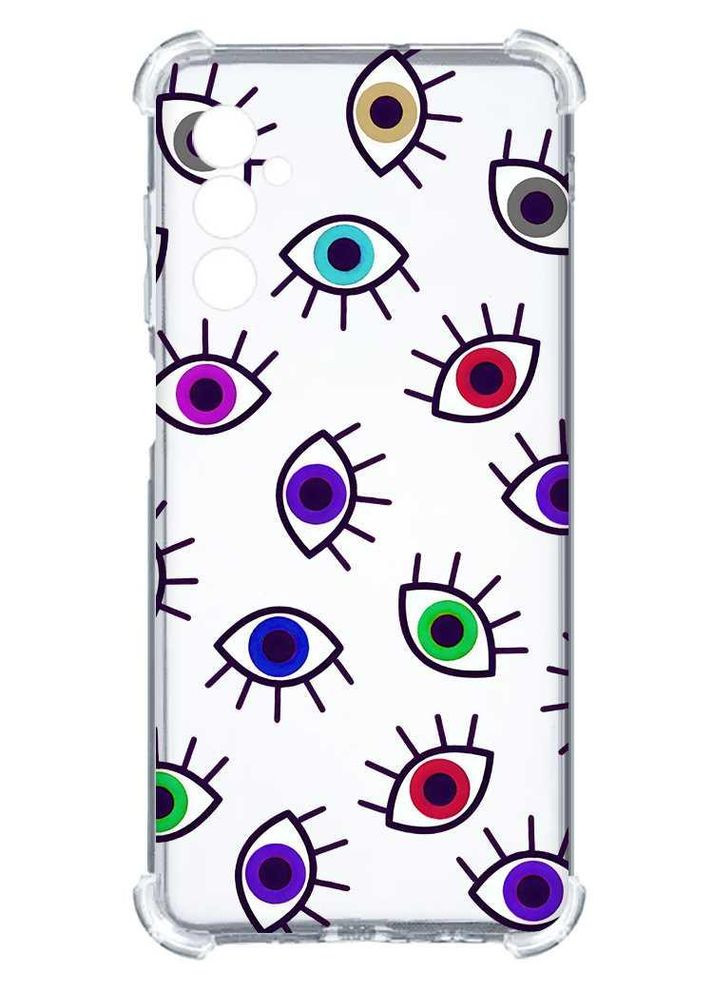 Чехол с утолщёнными углами на Samsung Galaxy A25 (A256):: Разноцветные глаза (принт 336) Creative (360659404)
