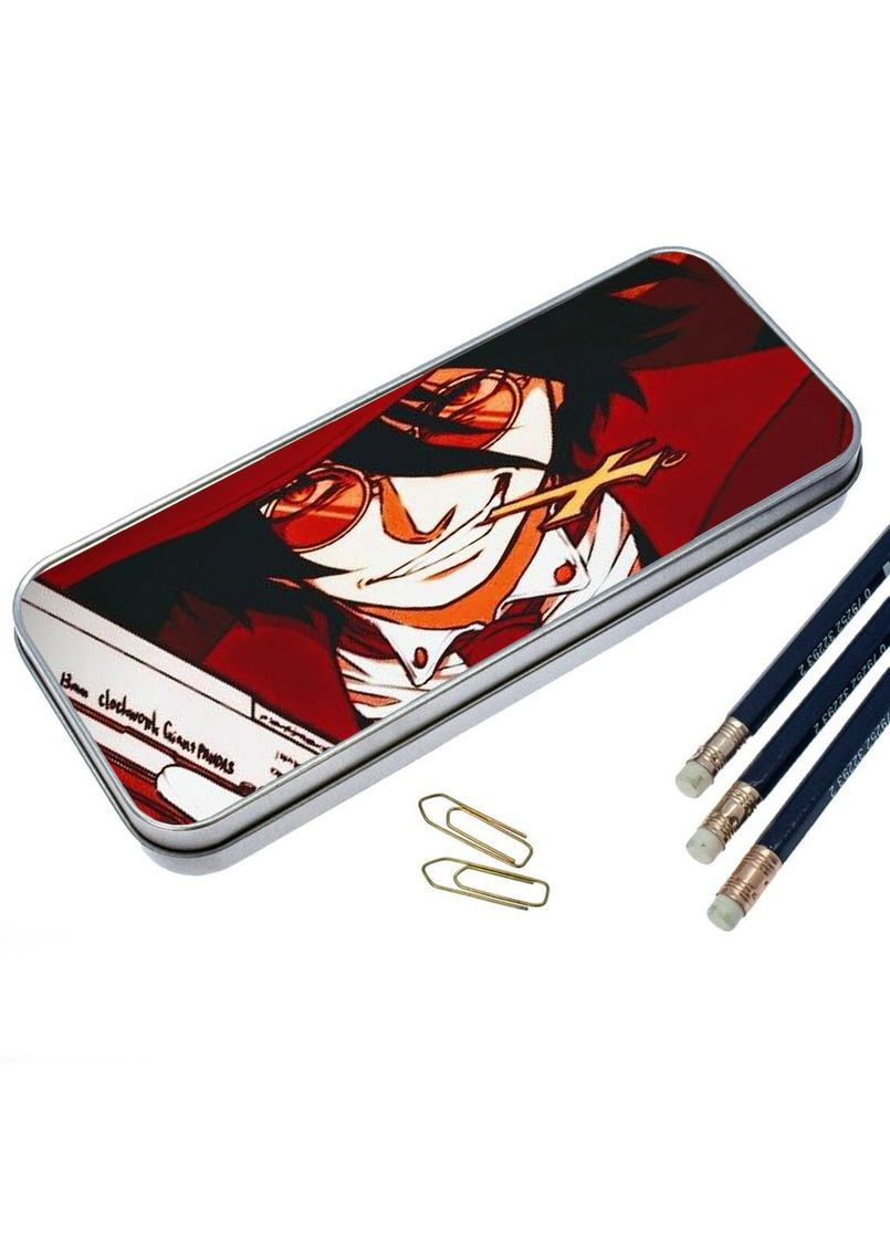 Пенал школьный для мальчика и девочки металлическийХеллсинг #002 7*18 см Silver No Brand (309153261)