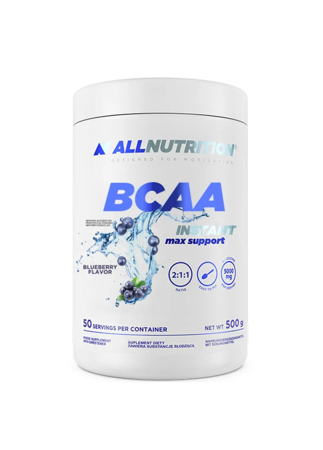 BCAA Max Support Instant - 500g Bllueberry амінокислота Allnutrition (282962572)