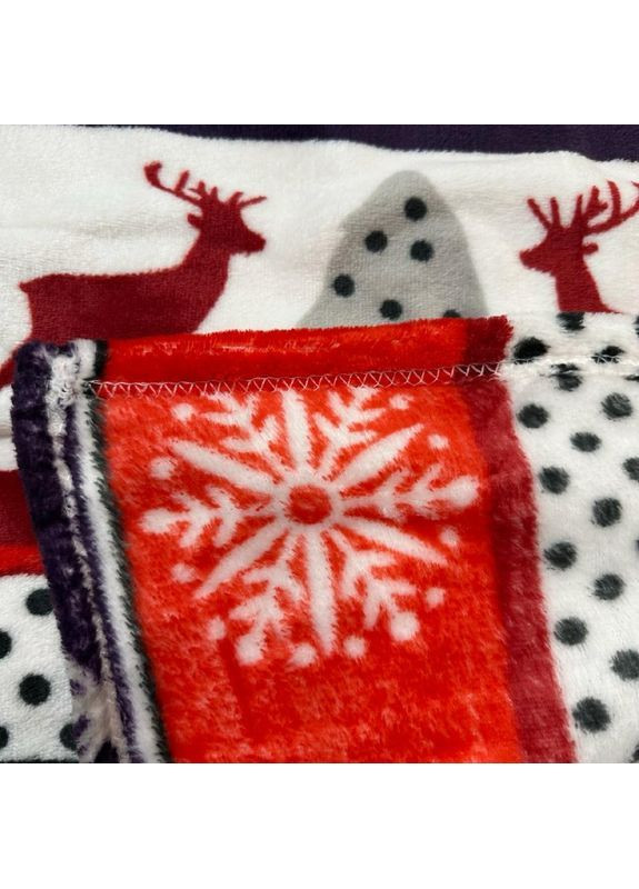 Новорічний Плед-Покривало сірого кольору з малюнком, Євро 200x220 см. No Brand (365749773)