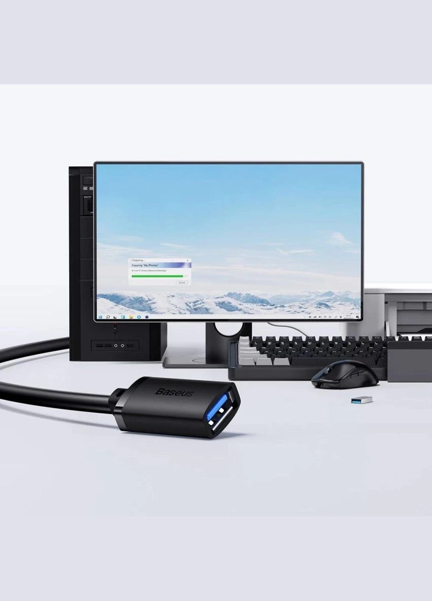 Кабель-подовжувач AirJoy Series USB3.0 Extension Cable 1.5m Cluster Black Baseus (303341719)