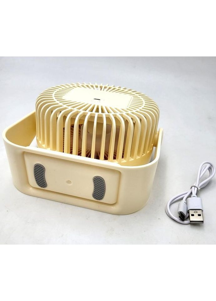 Настільний акумуляторний вентилятор Portable Fan ZB124A 6376 14см Жовтий UKC (371120900)