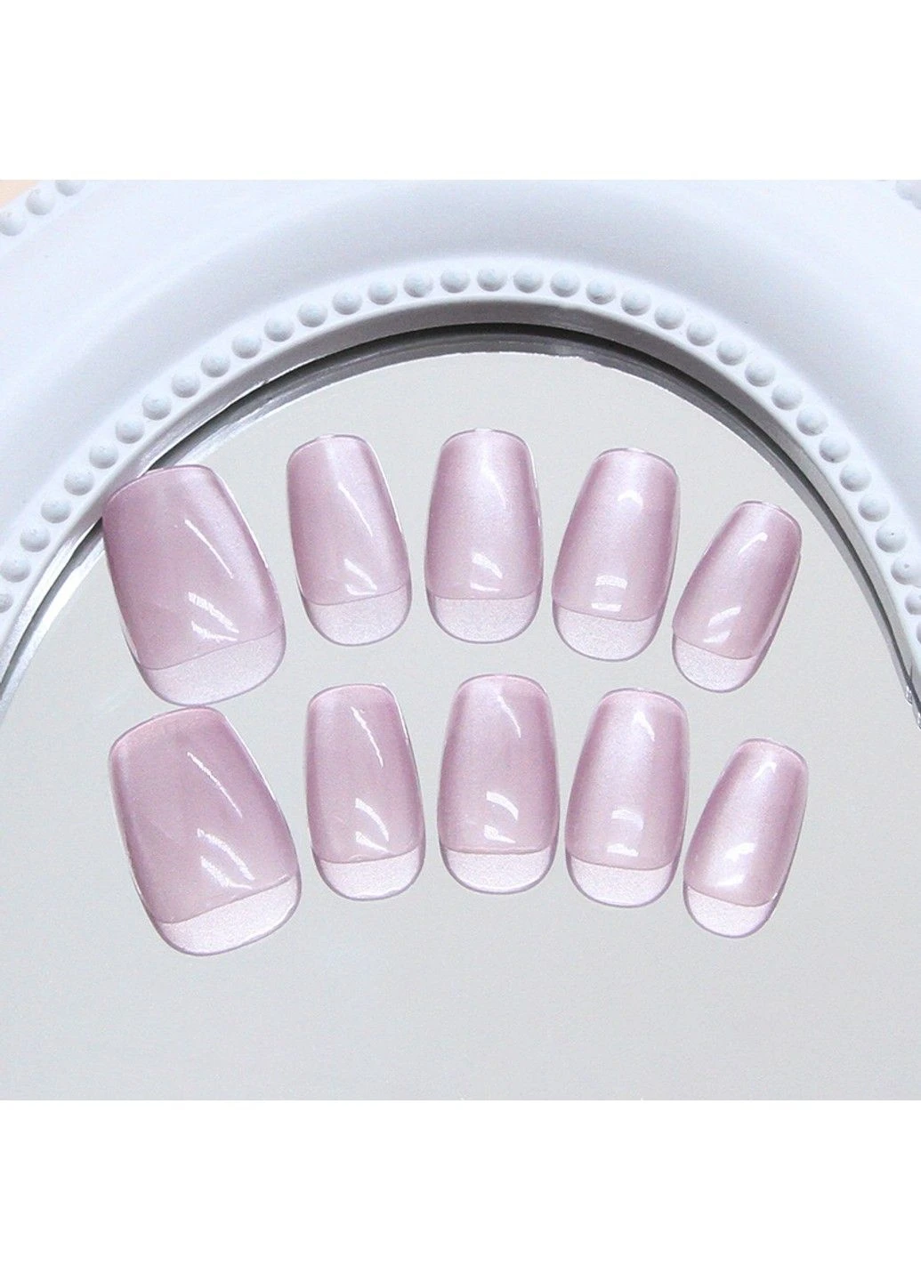 Накладные ногти Кошачий глаз Bananahall с клеем MY143 Розовый 24 шт (A9484) No Brand (389077895)