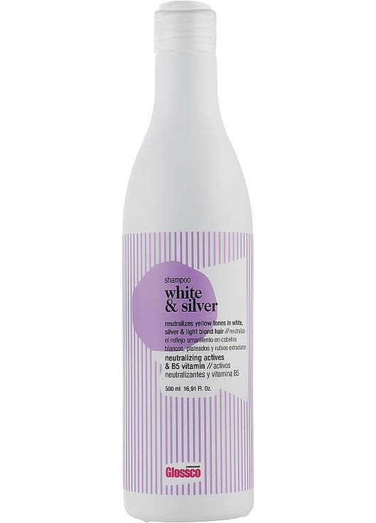 Шампунь для світлого і сивого волосся Treatment White & Silver Shampoo 500ml (556435-81126) Glossco Professional (368651983)