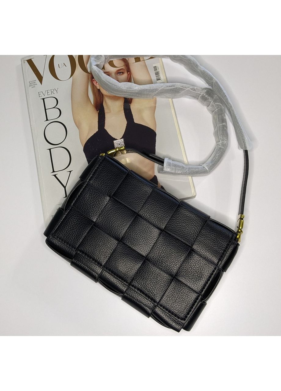 Класична жіноча сумка Bottega Veneta Cassette Bag з екошкіри, чорна жіноча сумка велика в'язка No Brand (362588274)