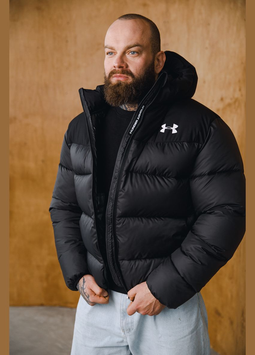 Чорна зимня куртка зимова пуховик чоловіча No Brand куртка