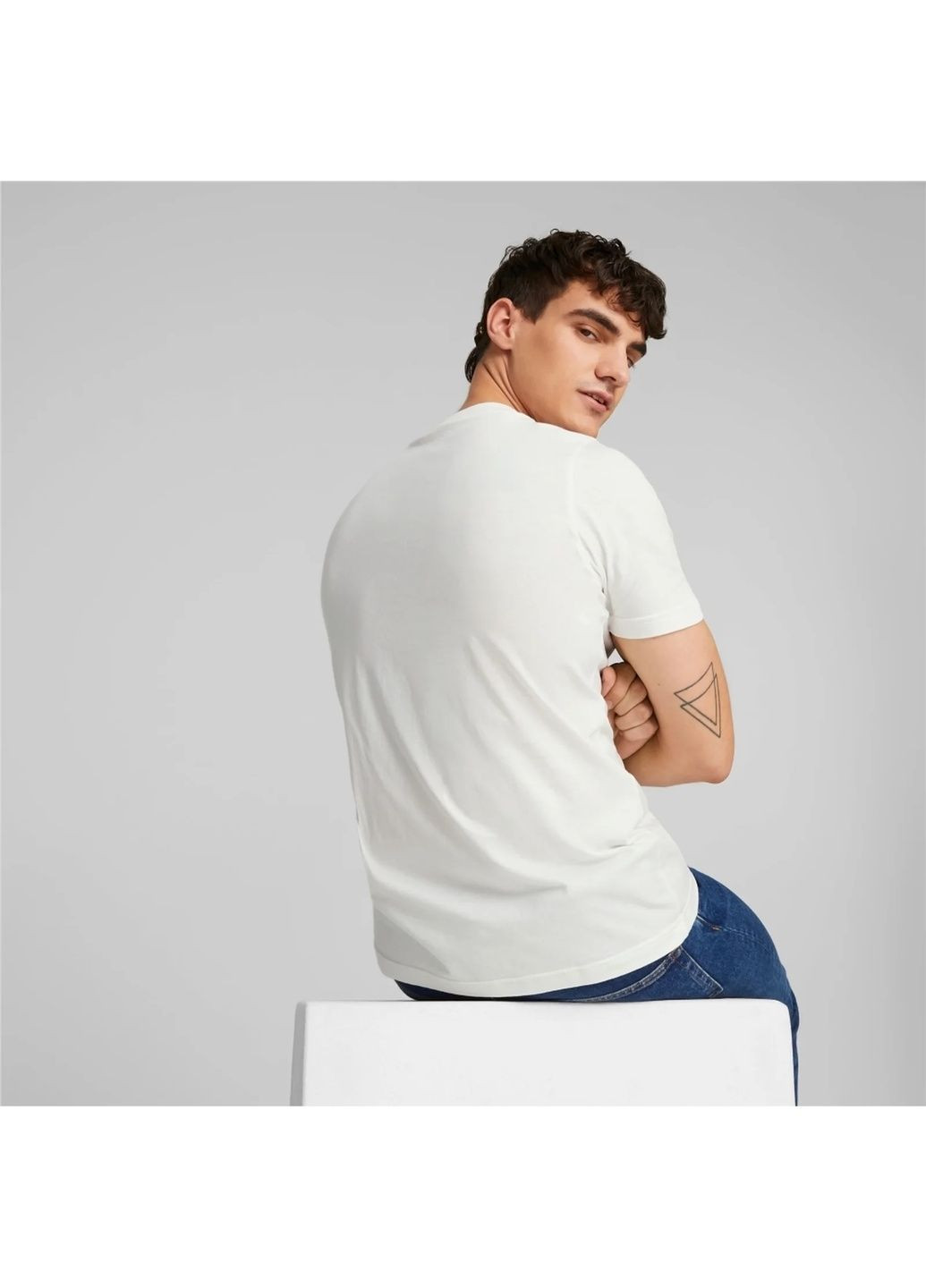 Белая футболка мужская summer splash graphic white 677095-02 Puma