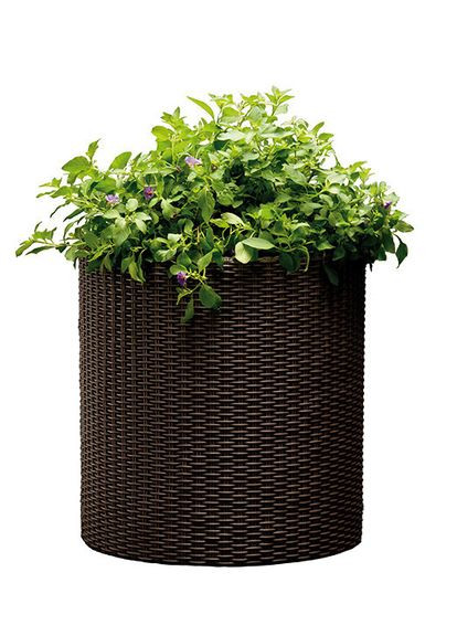 Горщик для квітів 18 л. Cylinder Planter Medium, коричневий Keter (329407611)