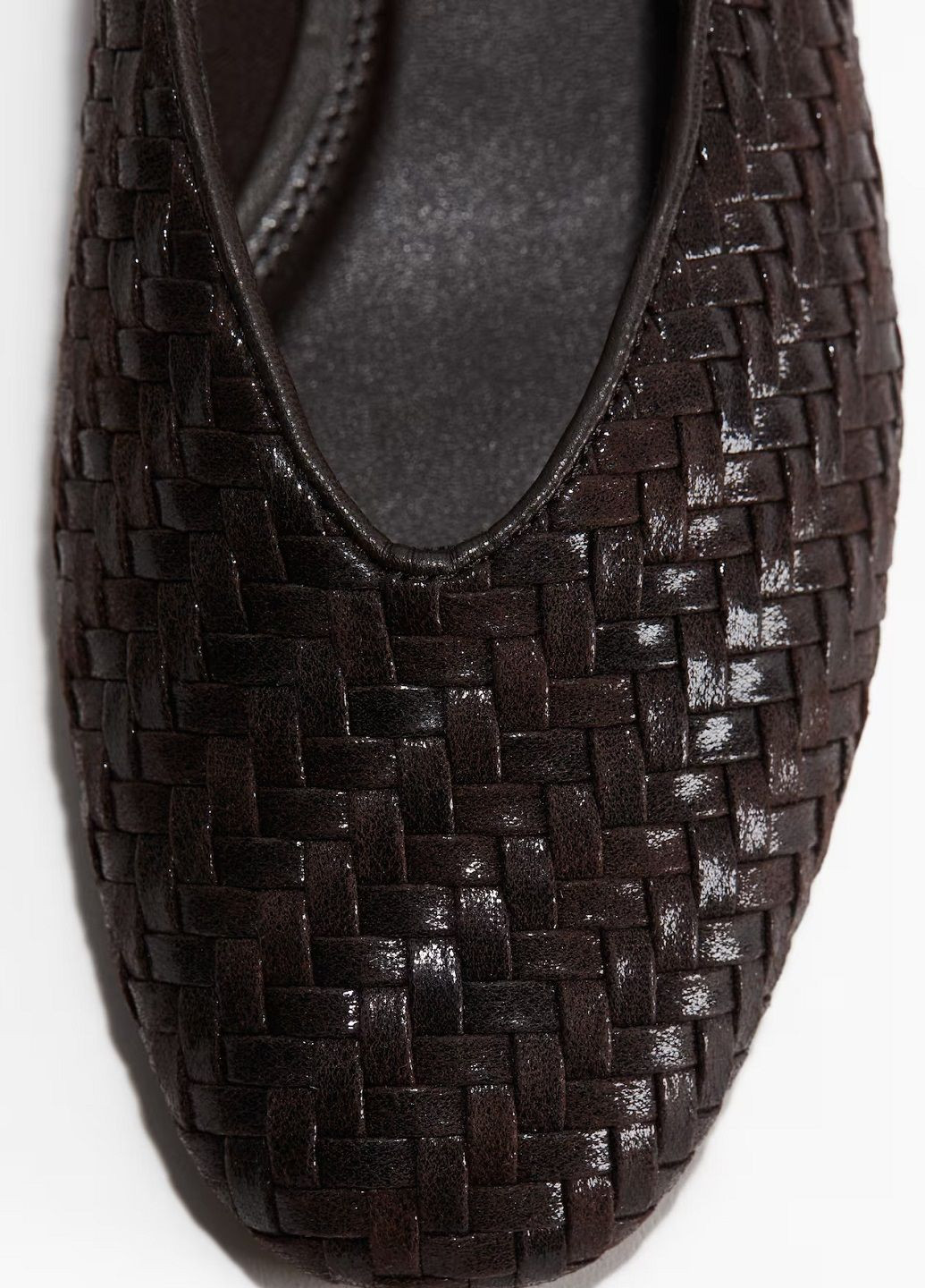 Жіночі балетки H&M | темно-коричневі однотонні текстиль (316295574)