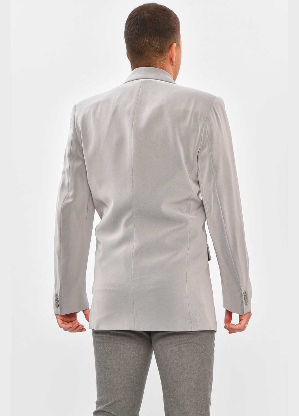 Піджак чоловічий однотонний сірого кольору Let's Shop (341249128)