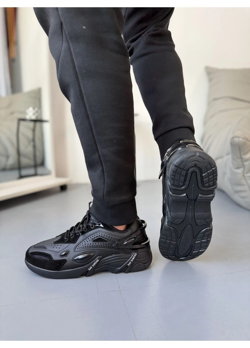 Чорні літні кросівки adidas raf simons cylon-21 black адідас раф No Brand