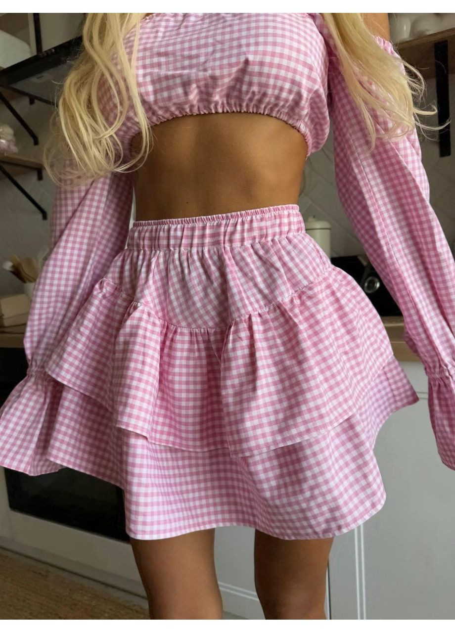 Костюм женской рубашки и шорты классического кроя из легкой ткани. No Brand Cult 2072 (349454763)