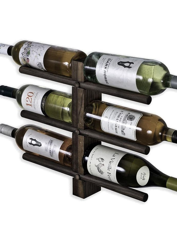 Настенная винная полка из дерева Хоротоми мокко (ПНК-017410) No Brand (327426476)