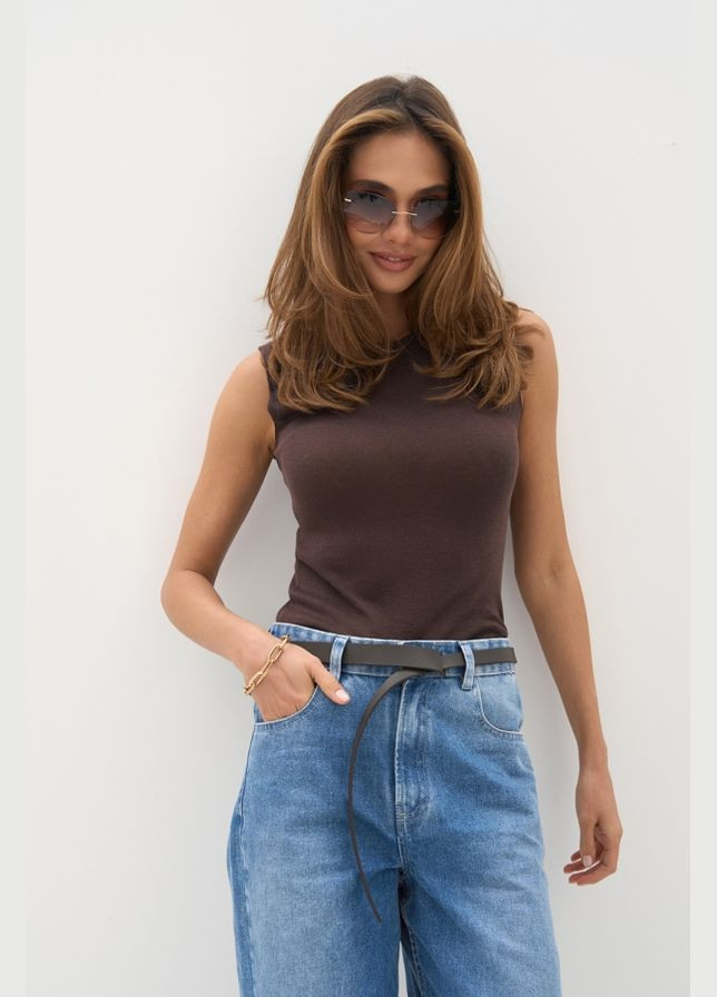 Жіночий базовий напівпрозорий топ із люксової бавовни (2702) Triko Bakh (334710431)