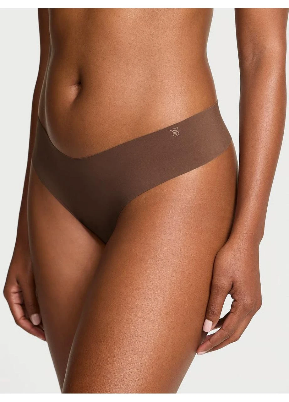 Трусики-стринги женские бесшовные No-Show Thong Panty коричневые Victoria's Secret (401238069)