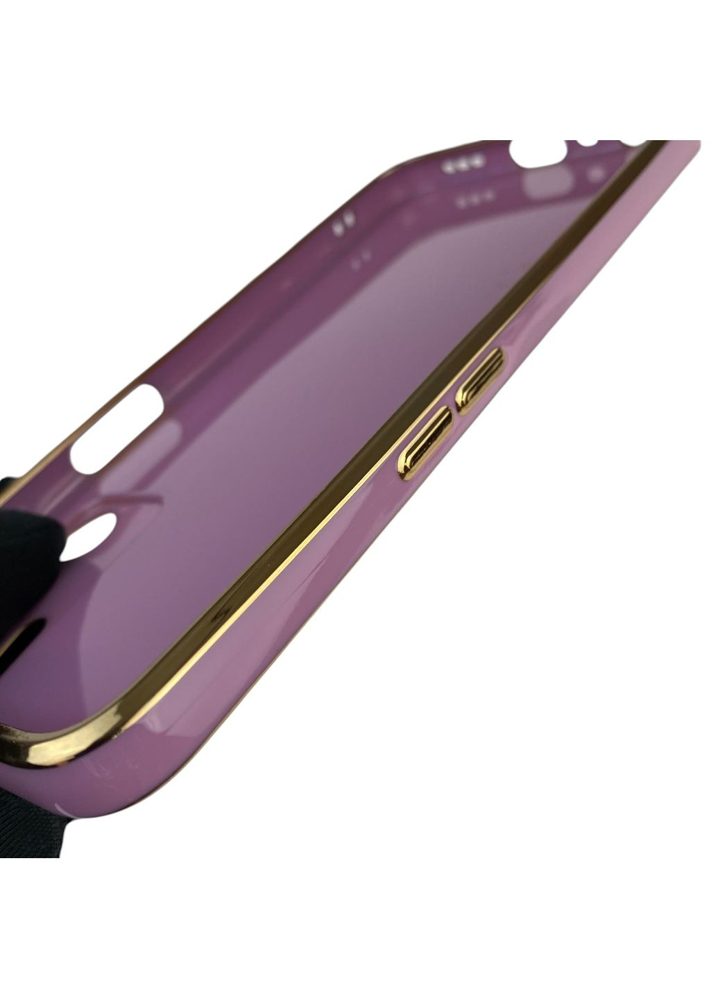 Чохол для A16 глянцевий із захистом камери із золотою окантовкою на оппо а16 чорничний gs1 Oppo (366230187)