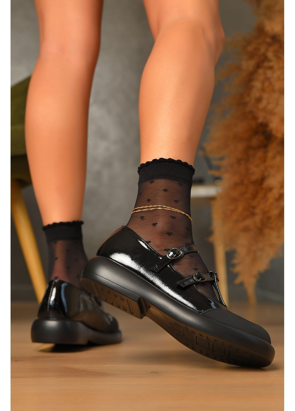 Let's Shop Туфли женские черного цвета лоферы черный з искусственная кожа, украина — демисезон (361146270)