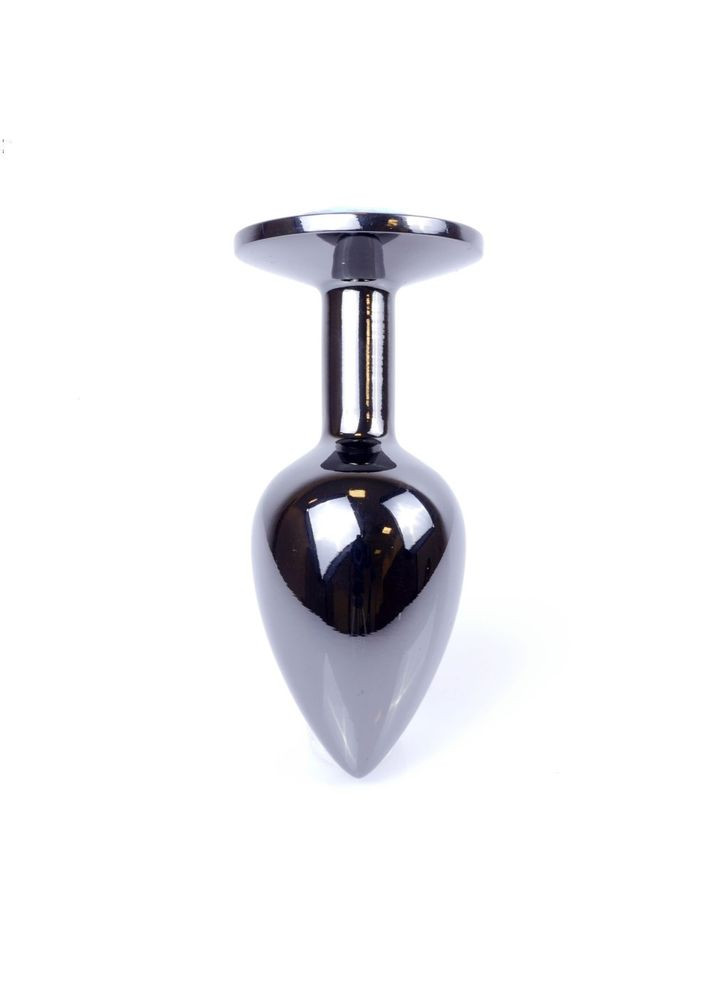 Анальна пробка з прозорим кристалом S "Jewellery dark silver plug clear" Boss Series (301417072)