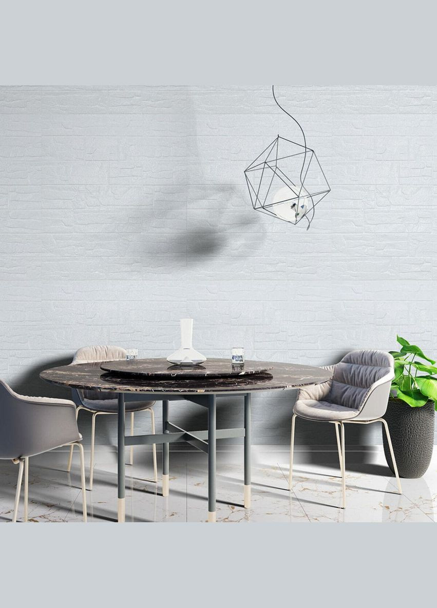 Самоклеющийся декоративный 3D панель камень Белый рваный кирпич700х770х5мм 155 (3DPanda-0484) Sticker Wall (323155473)