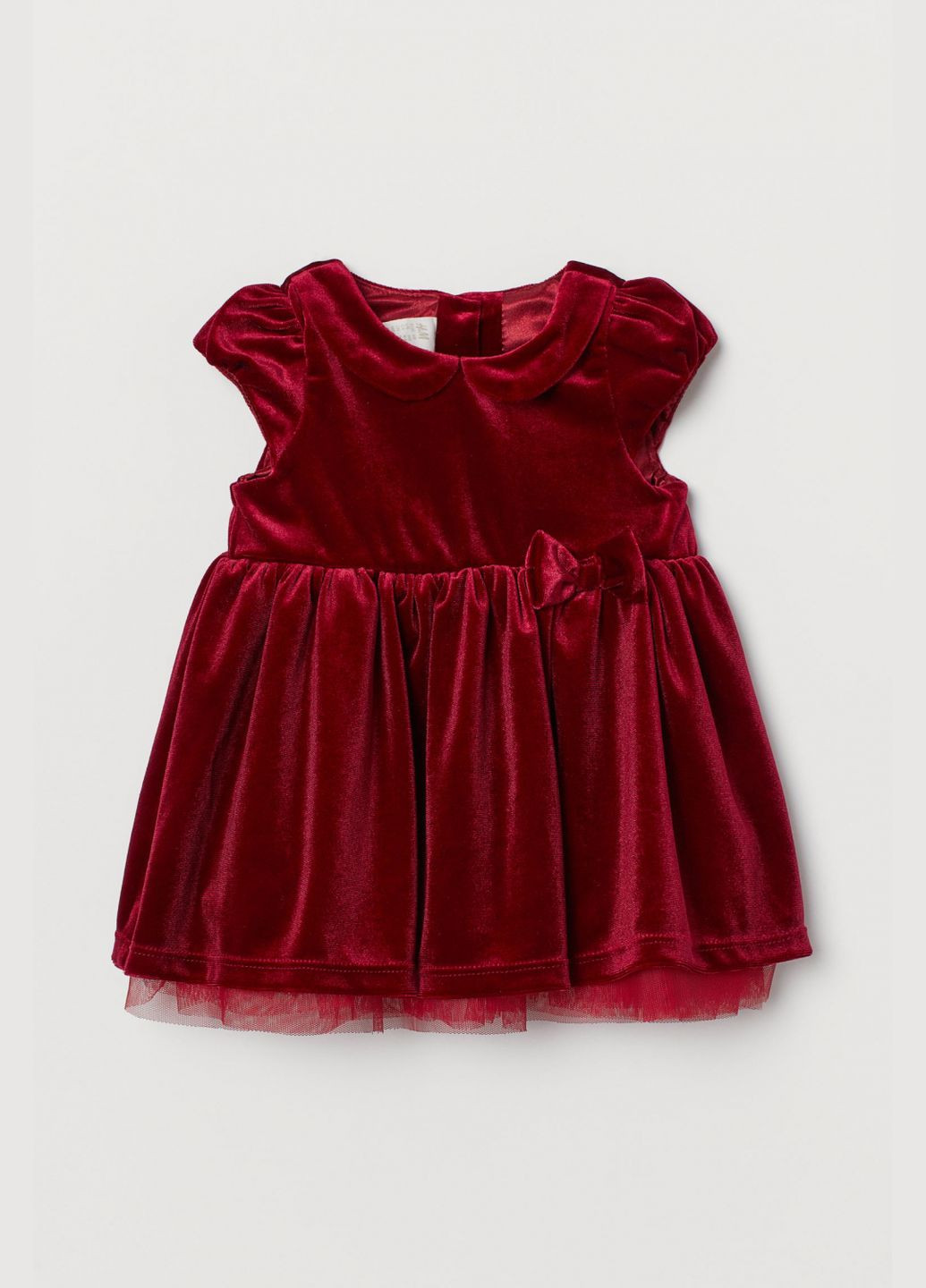 Бордовое платье велюровое на подкладке для девочки 0889266-001 H&M (269692222)