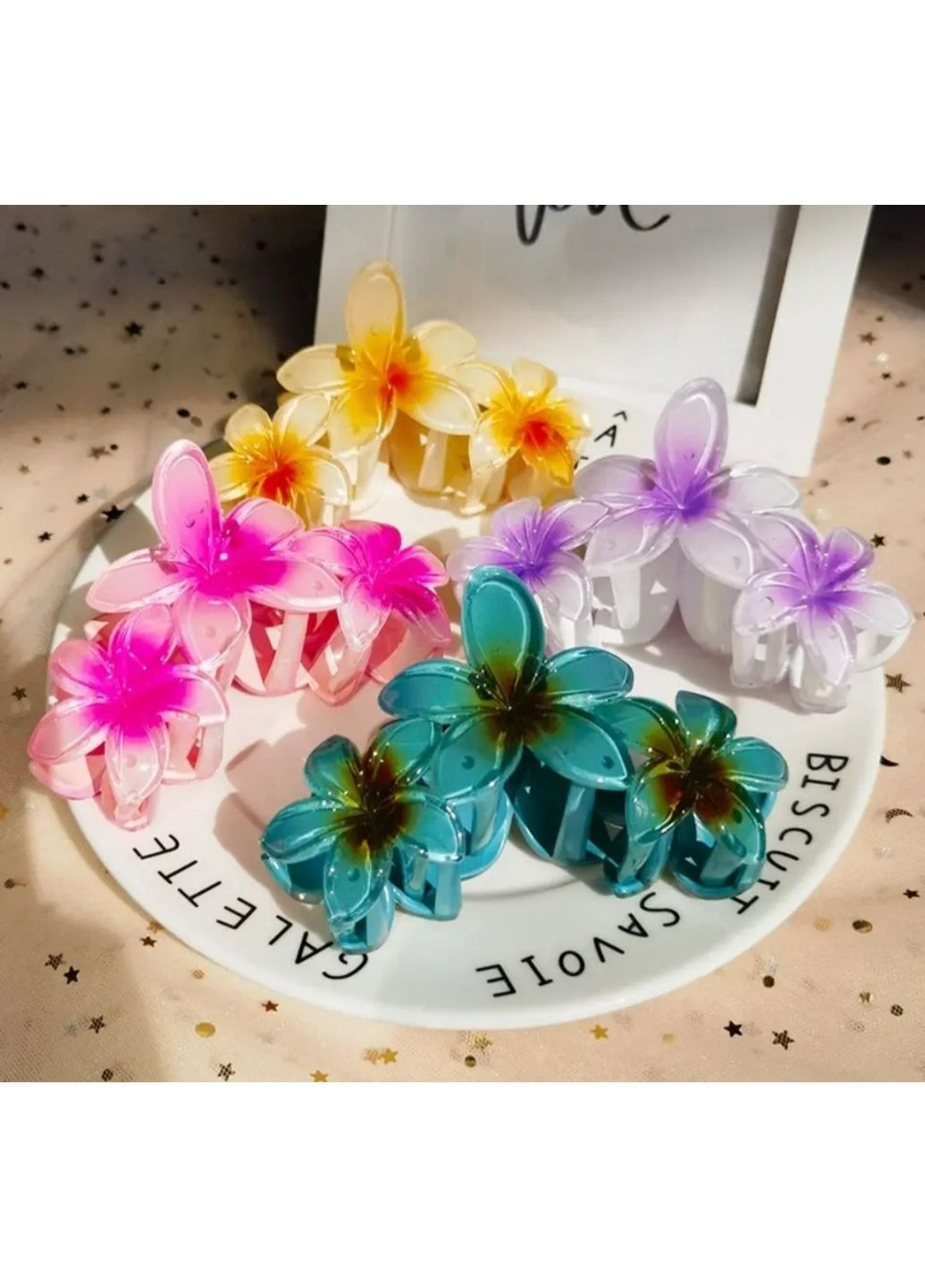 Заколка-крабик цветок 9 см China (354821396)