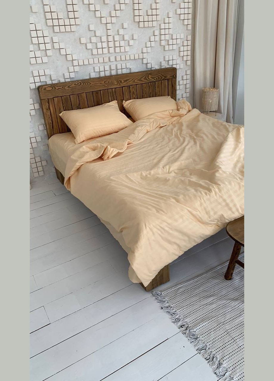 Двоспальний КПБ мікро страйп сатин "Пісок" (175х210, 70х70) Glav Textile (297365396)