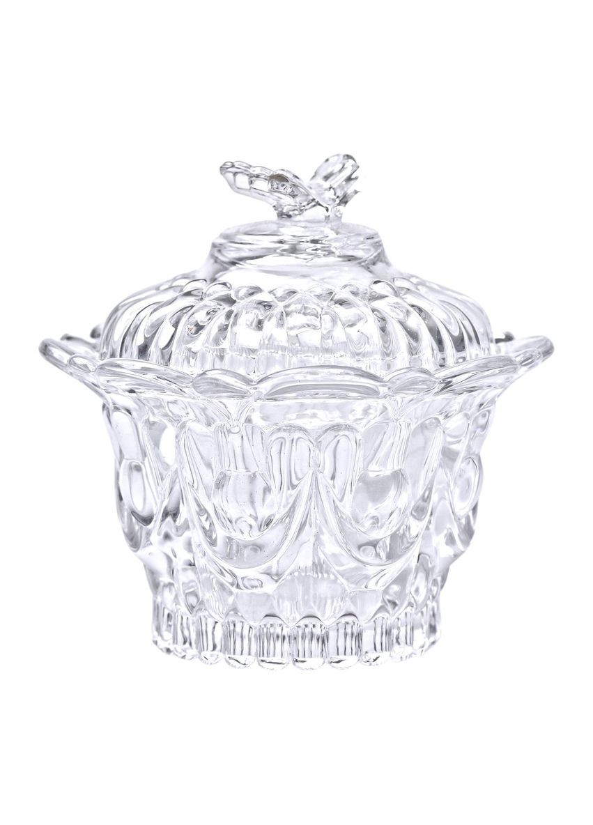Цукерниця скляна Ø9 см цукерниця з кришкою прозора HP-4-113 Yiwu (370705970)